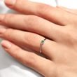 WHITE GOLD RING WITH EMERALD AND DIAMOND - EMERALD RINGS - 