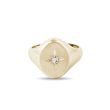 DIAMOND SIGNET STATEMENT RING IN YELLOW GOLD - DIAMOND RINGS - RINGS
