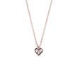 DIAMOND NECKLACE WITH HEART IN ROSE GOLD - DIAMOND NECKLACES - NECKLACES