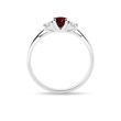 CLASSIC GARNET RING WITH DIAMONDS IN WHITE GOLD - GARNET RINGS - RINGS