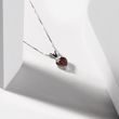 GARNET AND DIAMOND PENDANT IN WHITE GOLD - GARNET NECKLACES - NECKLACES