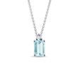 SKY TOPAZ AND DIAMOND WHITE GOLD NECKLACE - TOPAZ NECKLACES - NECKLACES