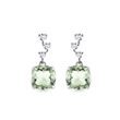 Earrings with Green Amethysts and Brilliants in White Gold