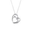 Diamond double heart necklace in white gold