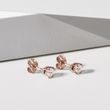 ROUND MORGANITE EARRINGS IN ROSE GOLD - MORGANITE EARRINGS - EARRINGS