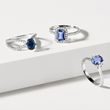 BAGUE DE FIANÇAILLES AVEC SAPHIR DE CEYLAN ET DIAMANTS - BAGUES DE FIANÇAILLES EN SAPHIR - BAGUES DE FIANÇAILLES