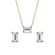 MOISSANITE EARRING AND NECKLACE SET MADE OF YELLOW GOLD - JEWELRY SETS - FINE JEWELRY