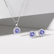 HALO NÁHRDELNÍK S TANZANITEM A DIAMANTY V BÍLÉM ZLATĚ - NÁHRDELNÍKY S TANZANITEM - NÁHRDELNÍKY