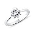 FLOWER-SHAPED DIAMOND RING IN WHITE GOLD - ENGAGEMENT DIAMOND RINGS - ENGAGEMENT RINGS