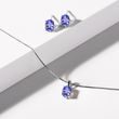 COLLIER EN OR BLANC AVEC TANZANITE TAILLE OVALE - COLLIERS AVEC TANZANITE - COLLIERS