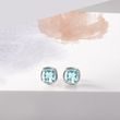 CUSHION CUT SKY BLUE TOPAZ STUD EARRINGS IN WHITE GOLD - TOPAZ EARRINGS - EARRINGS