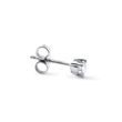 CLOUS D'OREILLES EN OR BLANC ET DIAMANT CŒUR - BOUCLES D'OREILLES SOLITAIRES - BOUCLES D'OREILLES
