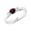 CLASSIC GARNET RING WITH DIAMONDS IN WHITE GOLD - GARNET RINGS - RINGS