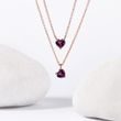 HEART-SHAPED RHODOLITE PENDANT NECKLACE IN ROSE GOLD - GEMSTONE NECKLACES - NECKLACES