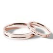 WEDDING RINGS WITH ENGRAVED GROOVE IN ROSE GOLD - ROSE GOLD WEDDING SETS - WEDDING RINGS