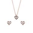 SET SRDÍČKOVÝCH ŠPERKŮ Z RŮŽOVÉHO ZLATA S DIAMANTY - DIAMANTOVÉ SOUPRAVY - ŠPERKY