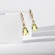 LEMON QUARTZ AND DIAMOND EARRINGS IN YELLOW GOLD - GEMSTONE EARRINGS - 