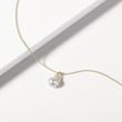 AKOYA PEARL AND DIAMOND YELLOW GOLD NECKLACE - PEARL PENDANTS - PEARL JEWELRY