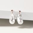 BOUCLES D'OREILLES EN OR AVEC PERLE BAROQUE - BOUCLES D'OREILLES EN PERLES - PERLES