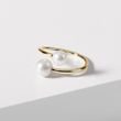 GOLD PEARL SPIRAL RING - PEARL RINGS - PEARL JEWELLERY