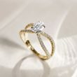 LUXURY DIAMOND ENGAGEMENT RING IN YELLOW GOLD - RINGS WITH LAB-GROWN DIAMONDS - ENGAGEMENT RINGS