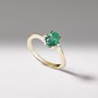 BAGUE EN OR AVEC ÉMERAUDE ET DIAMANTS - BAGUES EN ÉMERAUDE - BAGUES