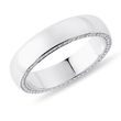 MEN'S MODERN WHITE GOLD WEDDING BAND WITH DIAMONDS - RINGS FOR HIM - WEDDING RINGS