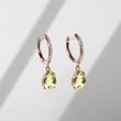 LEMON QUARTZ AND DIAMOND EARRINGS IN ROSE GOLD - GEMSTONE EARRINGS - 