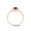 RUBY RING WITH BRILLIANTS IN YELLOW GOLD - RUBY ENGAGEMENT RINGS - ENGAGEMENT RINGS