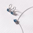 TOPAS IM KISSENSCHLIFF UND DIAMANTSCHMUCK IN WEISSGOLD GEFASST - SCHMUCK SETS EDELSTEINE - SCHMUCK