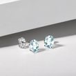 AQUAMARINE NECKLACE IN 14K WHITE GOLD - TOPAZ EARRINGS - EARRINGS