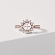 ROSÉGOLDRING MIT RUNDEM MORGANIT UND DIAMANTEN - RINGE MORGANIT - RINGE