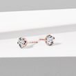 BOUCLES D'OREILLES EN OR ROSE ET MOISSANITE - BOUCLES D'OREILLES AVEC GEMMES - BOUCLES D'OREILLES