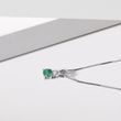 Emerald and diamond necklace in white gold