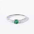 WHITE GOLD RING WITH EMERALD AND BRILLIANTS - EMERALD RINGS - RINGS