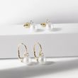 Freshwater pearl and diamond earrings in gold