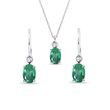 EMERALD AND DIAMOND WHITE GOLD JEWELRY SET - JEWELRY SETS - FINE JEWELRY