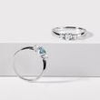 BLUE AND WHITE DIAMOND RING IN WHITE GOLD - FANCY DIAMOND ENGAGEMENT RINGS - ENGAGEMENT RINGS