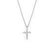 DIAMOND CROSS NECKLACE IN 14K WHITE GOLD - DIAMOND NECKLACES - NECKLACES