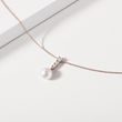 ROSE GOLD PENDANT WITH PEARL AND 3 BRILLIANTS - PEARL PENDANTS - PEARL JEWELRY