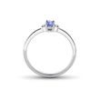TANZANITE AND SIDE DIAMOND RING IN WHITE GOLD - TANZANITE RINGS - RINGS