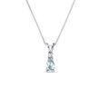 AQUAMARINE AND DIAMOND PENDANT NECKLACE IN WHITE GOLD - AQUAMARINE NECKLACES - NECKLACES