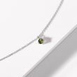 COLLIER EN OR BLANC ET MOLDAVITE - COLLIERS AVEC MOLDAVITE - COLLIERS
