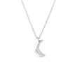 CRESCENT-SHAPED PENDANT IN WHITE GOLD - WHITE GOLD NECKLACES - NECKLACES