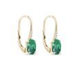 EMERALD AND DIAMOND GOLD DROP EARRINGS - EMERALD EARRINGS - EARRINGS