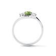 BAGUE EN OR BLANC AVEC DIAMANT VERT ET DIAMANTS - BAGUES DE FIANÇAILLES AVEC DIAMANTS DE COULEUR - BAGUES DE FIANÇAILLES