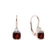 EARRINGS MADE OF PINK GOLD WITH GARNETS AND DIAMONDS - BOUCLES D'OREILLES EN GRENAT - BOUCLES D'OREILLES