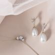 PEARL AND DIAMOND EARRINGS IN YELLOW GOLD - PEARL EARRINGS - PEARL JEWELLERY