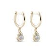 BOUCLES D'OREILLES EN OR JAUNE AVEC DIAMANTS TAILLE TRILLION - BOUCLES D'OREILLES EN DIAMANT - BOUCLES D'OREILLES