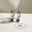 BOUCLES D'OREILLES EN OR BLANC AVEC SAPHIR BLEU - BOUCLES D'OREILLES EN SAPHIR - BOUCLES D'OREILLES